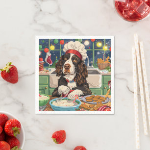 English Springer Spaniel Holiday Baking: Festive  Napkin