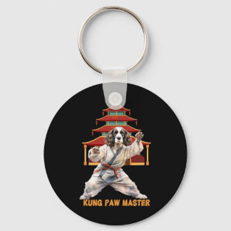English Springer Spaniel Karate Martial Arts Dog L Key Ring