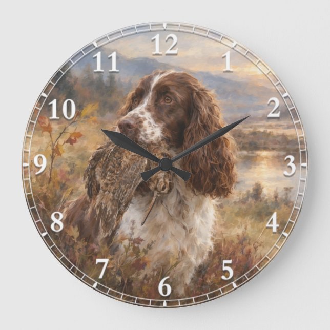 English Springer Spaniel  Large Clock (Front)