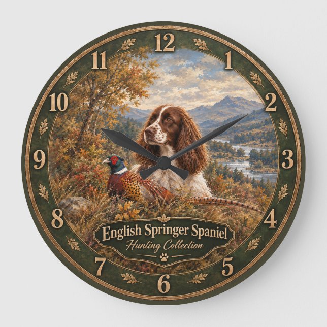 English Springer Spaniel  Large Clock (Front)