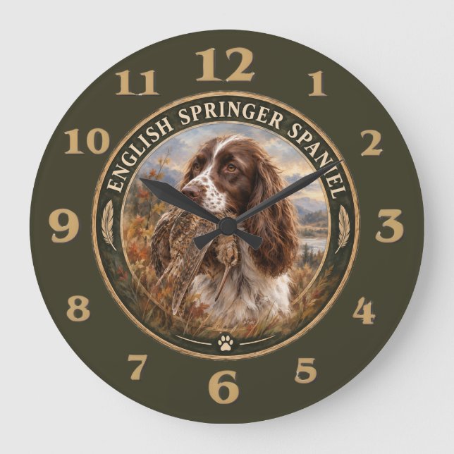 English Springer Spaniel  Large Clock (Front)