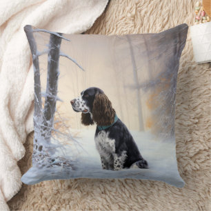 English Springer Spaniel Let It Snow Christmas Cushion