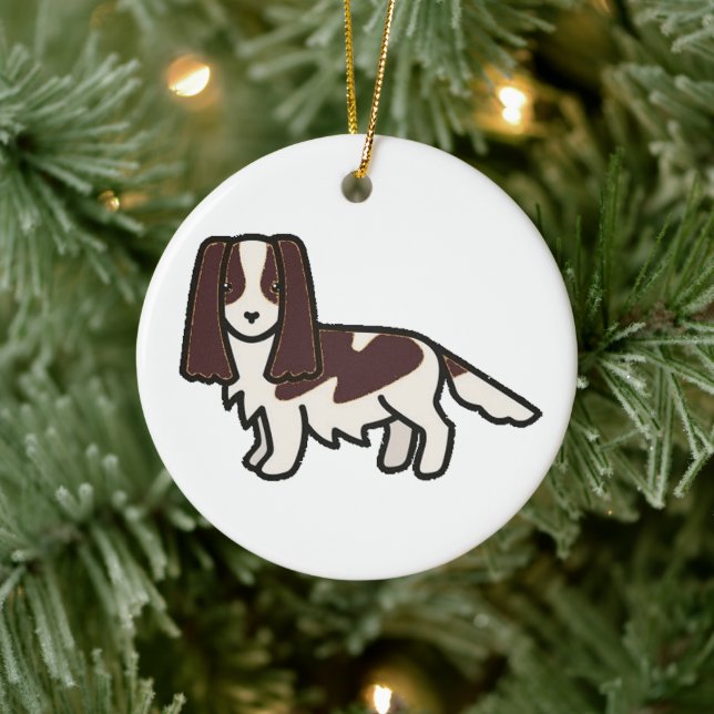 english springer spaniel liver and white cartoon ceramic tree decoration (Tree)