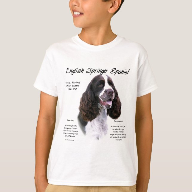 English Springer Spaniel (liver) History Design T-Shirt (Front)
