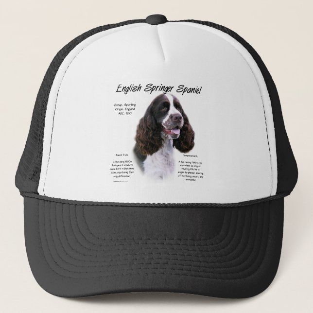 English Springer Spaniel (liver) History Design Trucker Hat (Front)