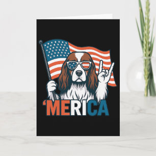 English Springer Spaniel Merica American Flag 4th Card