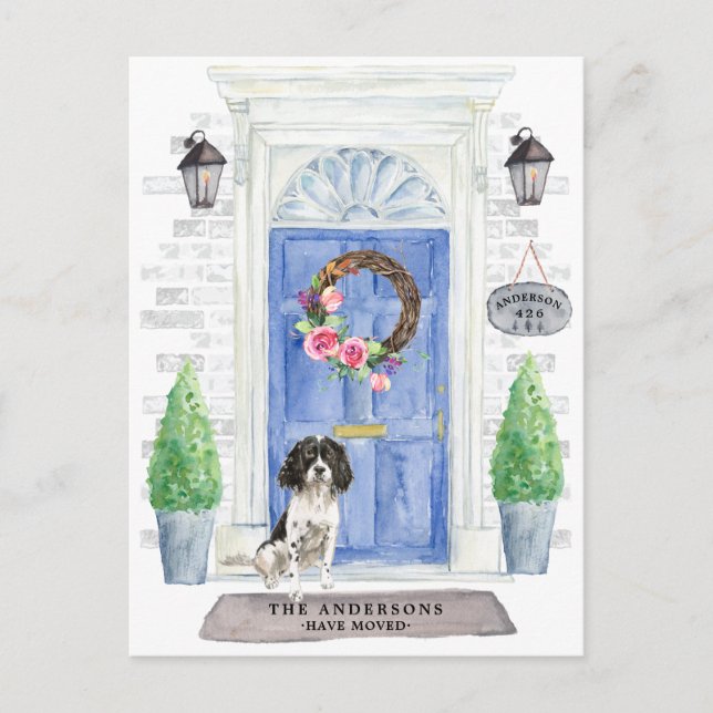 English Springer Spaniel Moving Announcement   Postcard (Front)