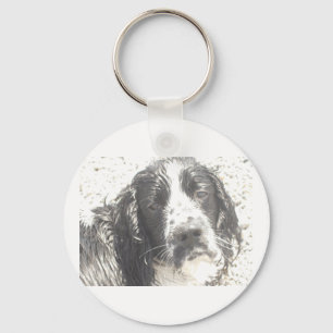 english springer spaniel odd art.png key ring