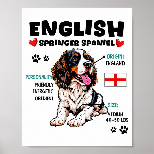 English Springer Spaniel Owner Funny Dog Lover  Poster (Front)