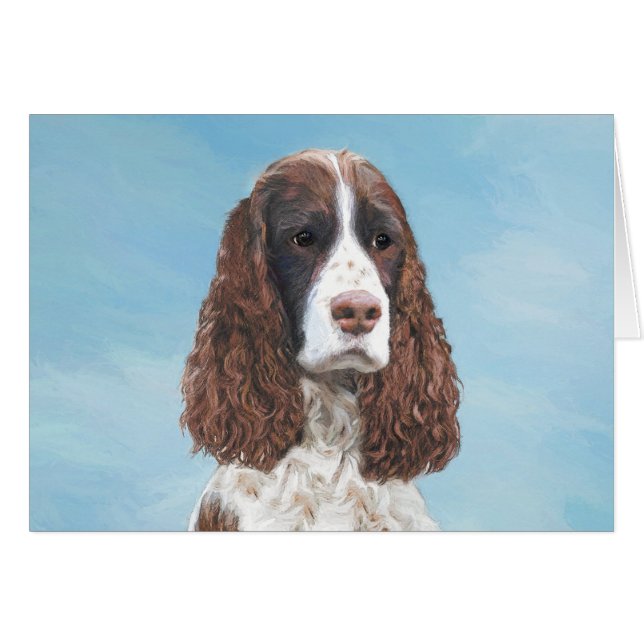 English Springer Spaniel Painting Original Dog Art (Front Horizontal)