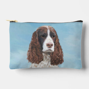 English Springer Spaniel Painting Original Dog Art Accessory Pouch
