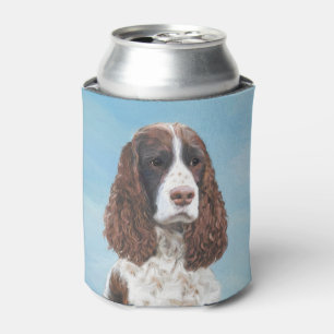 English Springer Spaniel Painting Original Dog Art Can Cooler