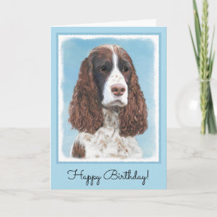 English Springer Spaniel Painting Original Dog Art Card