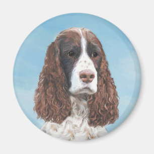 English Springer Spaniel Painting Original Dog Art Magnet