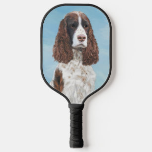English Springer Spaniel Painting Original Dog Art Pickleball Paddle