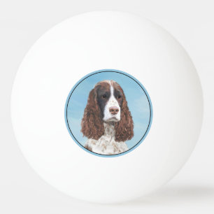 English Springer Spaniel Painting Original Dog Art Ping Pong Ball