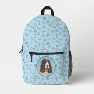 English Springer Spaniel Painting Original Dog Art Printed Backpack