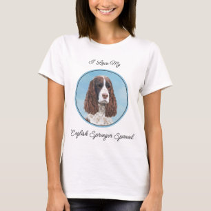 English Springer Spaniel Painting Original Dog Art T-Shirt