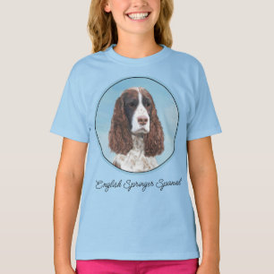 English Springer Spaniel Painting Original Dog Art T-Shirt