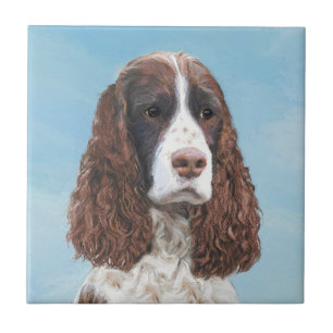 English Springer Spaniel Painting Original Dog Art Tile