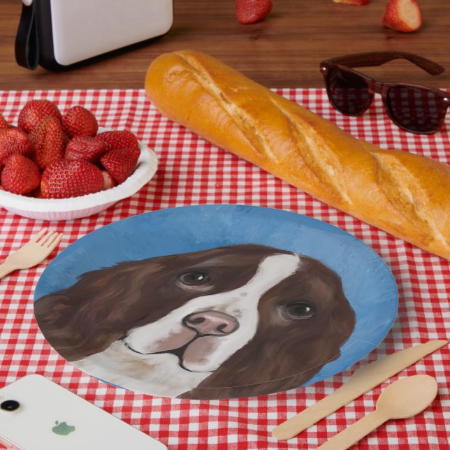 ENGLISH SPRINGER SPANIEL     PAPER PLATE (Picnic)