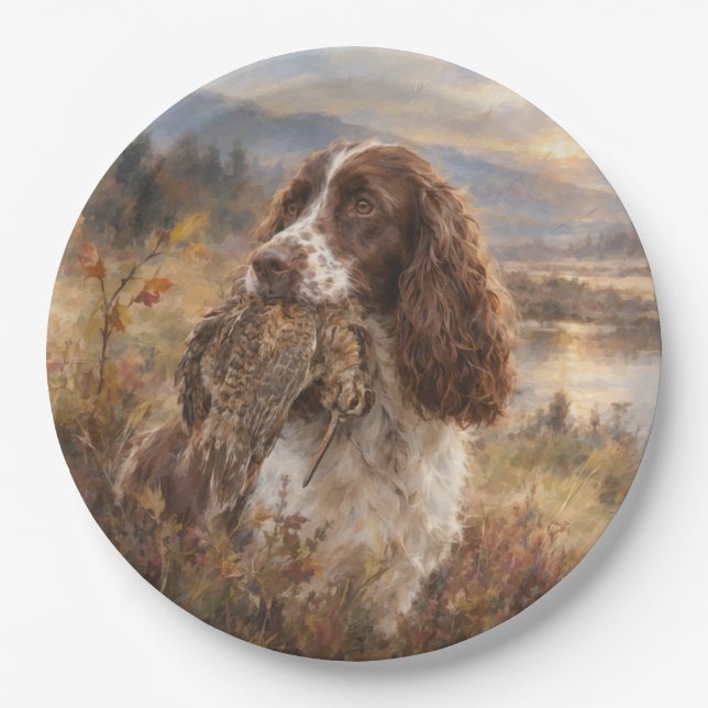 English Springer Spaniel  Paper Plate (Front)