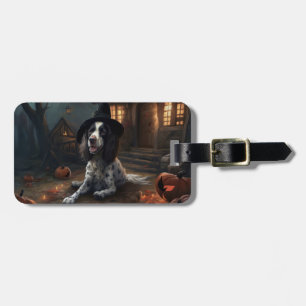 English Springer Spaniel Pumpkins Halloween Scary Luggage Tag