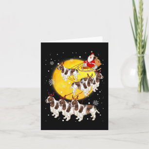 English Springer Spaniel Reindeer Christmas Dog Lo Card