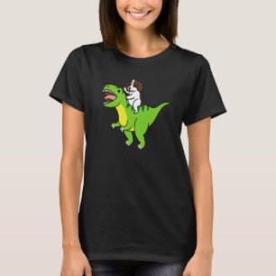 English Springer Spaniel Riding Rex Dinosaur Dog T-Shirt