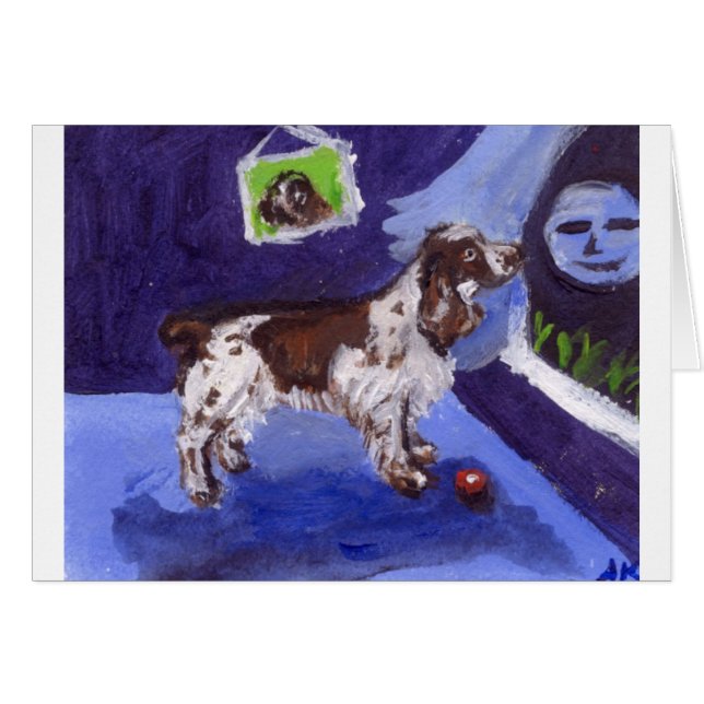 English Springer Spaniel senses smiling moon (Front Horizontal)