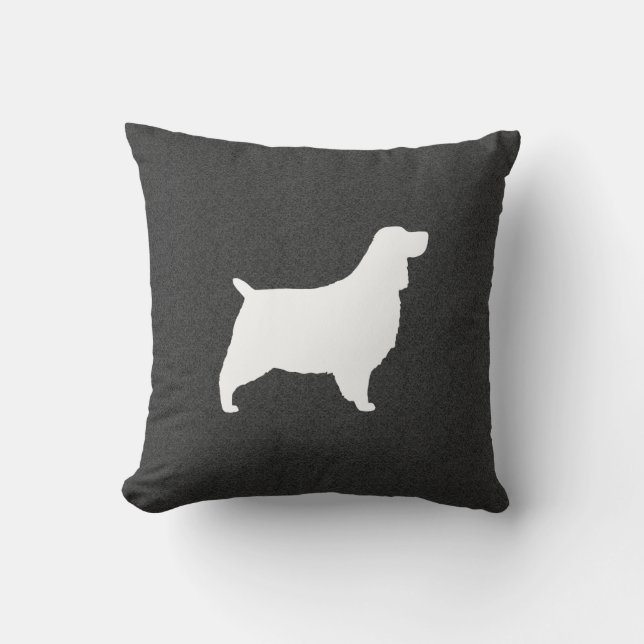 English Springer Spaniel Silhouette Cushion (Front)