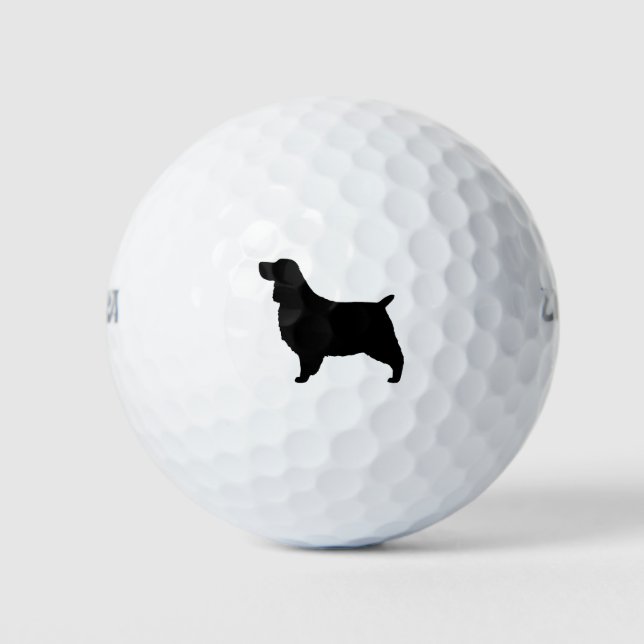 English Springer Spaniel Silhouette Golf Balls (Front)