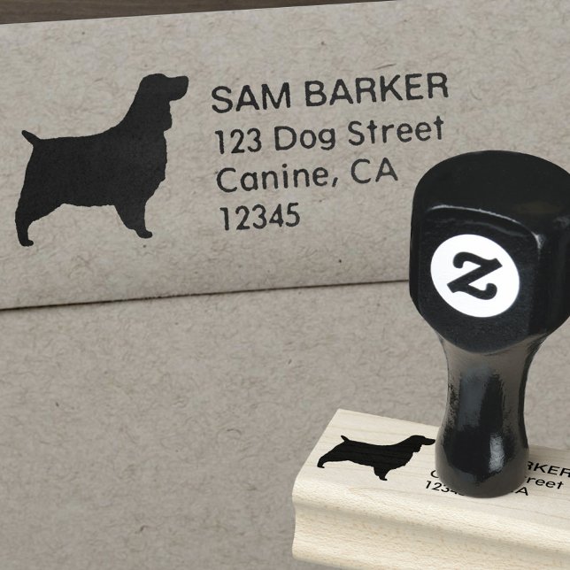 English Springer Spaniel Silhouette Return Address Rubber Stamp (Creator Uploaded)