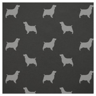 English Springer Spaniel Silhouettes Pattern Fabric