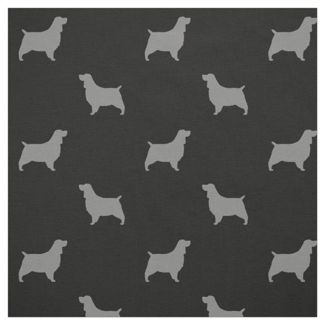 English Springer Spaniel Silhouettes Pattern Fabric (Swatch)