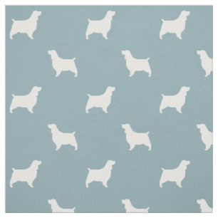 English Springer Spaniel Silhouettes Pattern Fabric