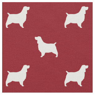English Springer Spaniel Silhouettes Pattern Fabric