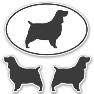 English Springer Spaniel Silhouettes Sticker Set