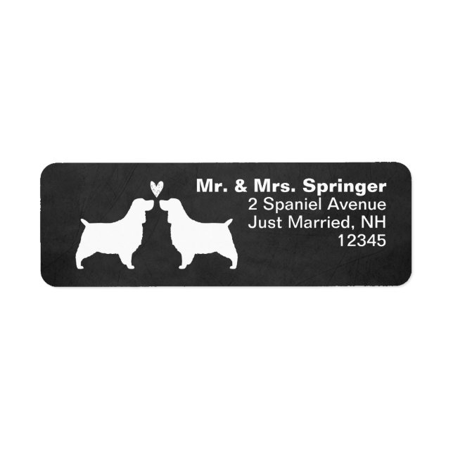 English Springer Spaniel Silhouettes with Heart (Front)