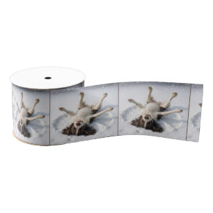 English Springer Spaniel Snow Angel Grosgrain Ribbon
