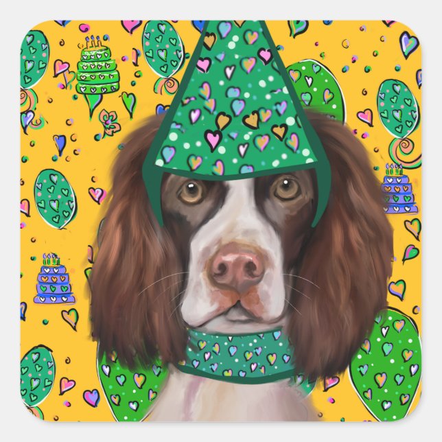 English Springer Spaniel  Square Sticker (Front)