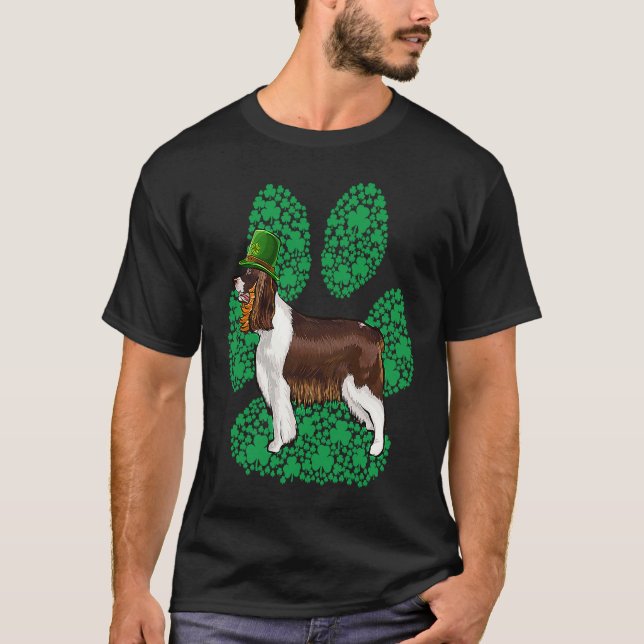 English Springer Spaniel St Patricks Day Shamrock  T-Shirt (Front)