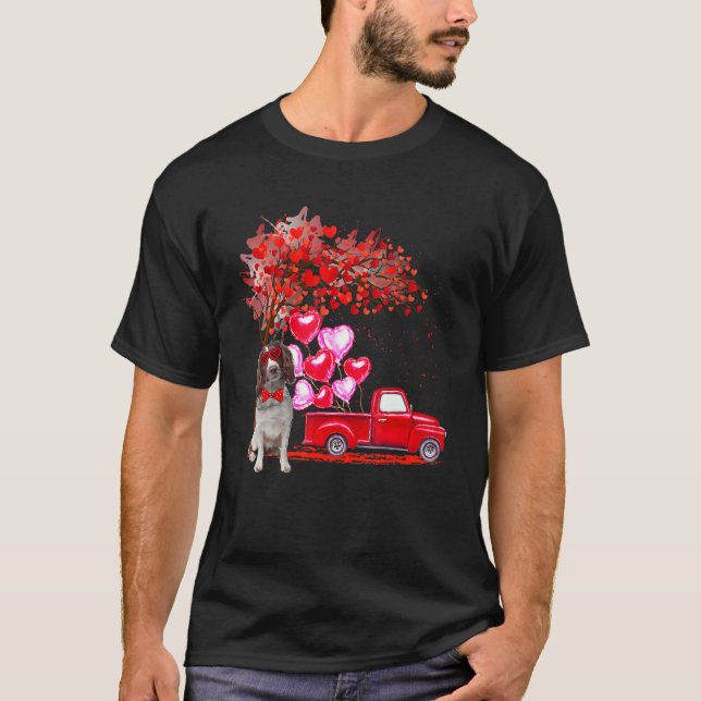 English Springer Spaniel Sunglasses Hearts Tree Tr T-Shirt (Front)