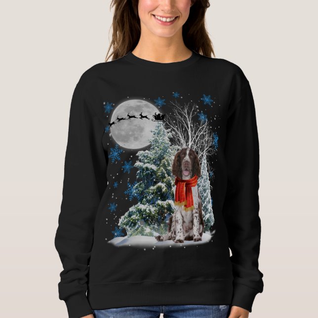 English Springer Spaniel Under Moonlight Christmas Sweatshirt (Front)