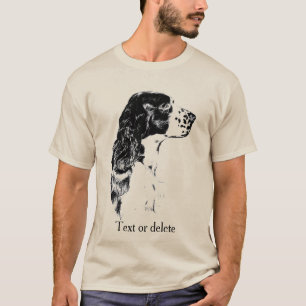 English Springer Spaniel Vintage Dog Art T-Shirt