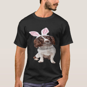 English Springer Spaniel Wearing Easter Bunny Ears T-Shirt