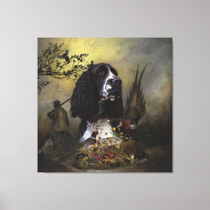 English Springer Spaniel with pheasant Canvas Print