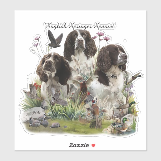English Springer Spaniels ,Art (Sheet)