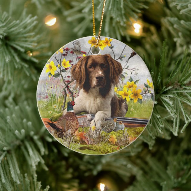 English Springer Spaniels ,Art Ceramic Tree Decoration (Tree)