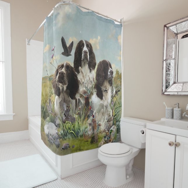 English Springer Spaniels ,Art Shower Curtain (In Situ)